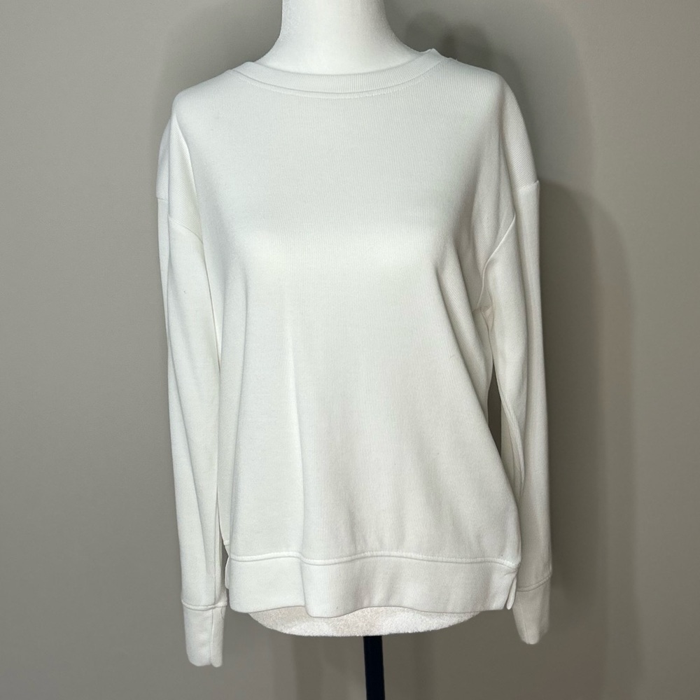 Relaxed Cream Crewneck Tunic Top